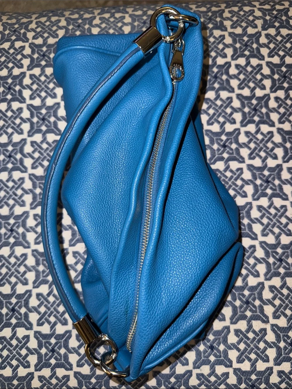 Marc Jacobs Too Hot TO Handle Aquamarine Leather Top Zip X-body Hobo Bag